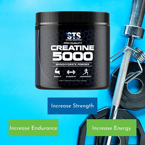 STS Creatine 300 Grams - 100% Pure Micronized Creatine Monohydrate Powder, Unflavored, Keto Friendly - 60 Servings