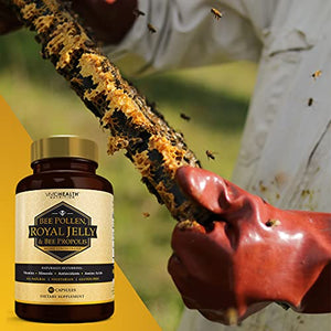 Immune Boosting Royal Jelly Supplement with Bee Propolis & Pollen, 90 Caps