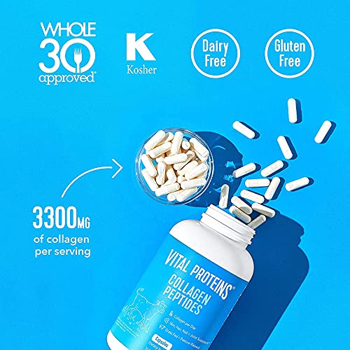 Vital Proteins Collagen Pills Supplement (Type I, III), 360 Collagen Capsules, 3300mg Serving Help Support Healthy Hair, Skin, Nails, Joints - Dairy and Gluten Free - Hydrolyzed Collagen Supplement