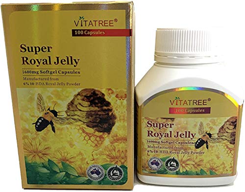 VitaTree Super Royal Jelly 1600mg 6% 10-HDA 100 Softgel Capsules Australian Made