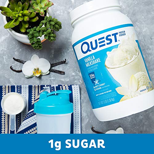 Quest Nutrition Vanilla Milkshake Protein Powder, High Protein, Low Carb, Gluten Free, Soy Free, 48 Ounce (Pack of 1)