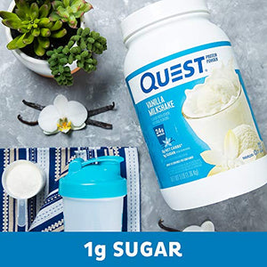 Quest Nutrition Vanilla Milkshake Protein Powder, High Protein, Low Carb, Gluten Free, Soy Free, 48 Ounce (Pack of 1)