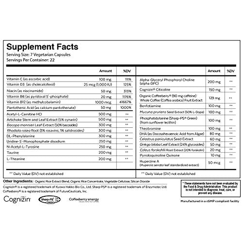 Qualia Mind Nootropics | Top Brain Supplement for Memory, Focus, Mental Energy, and Concentration with Ginkgo biloba, Alpha GPC, Bacopa monnieri, Celastrus paniculatus, DHA & More.(154 Ct)