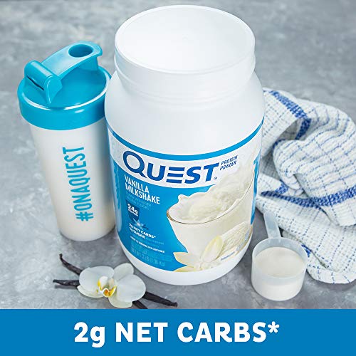 Quest Nutrition Vanilla Milkshake Protein Powder, High Protein, Low Carb, Gluten Free, Soy Free, 48 Ounce (Pack of 1)