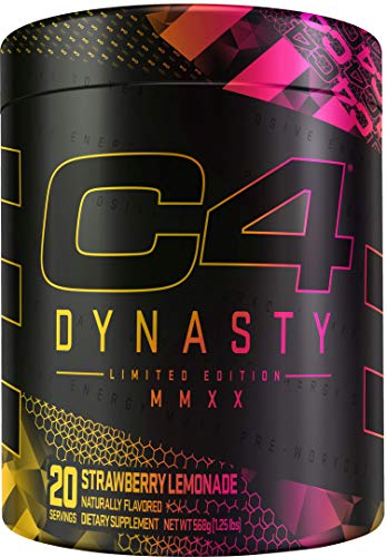 C4 Dynasty MMXX Pre Workout Powder Strawberry Lemonade | Preworkout Energy Supplement for Men & Women | 350mg Caffeine + 6.4g Beta Alanine | 20 Servings