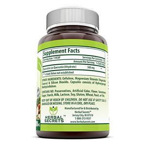 Herbal Secrets Quercetin 500 Mg Veggie Capsules (Non-GMO) - Supports Healthy Ageing, Cardiovascular Health, and Immune Health* (120 Count)