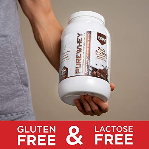 Pure Label Nutrition 100% USA Grass-Fed Whey Protein Concentrate, 5lb Chocolate, Non-GMO, rBGH Free, Soy Free, Gluten Free, Low Carbs and Low Fat, No Sugar Added, Keto Friendly