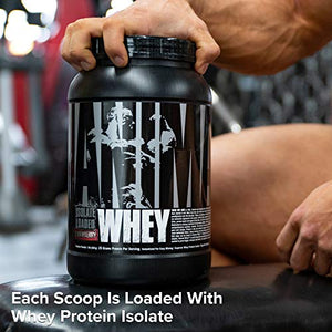 Animal Whey Isolate Whey Protein Powder – Isolate Loaded for Post Workout and Recovery – Low Sugar with Highly Digestible Whey Isolate Protein - Strawberry - 2 Pounds, AM48