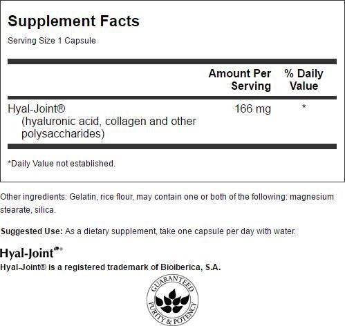 Swanson Super Potency Hyal-Joint Hyaluronic Acid Complex 166 Milligrams 60 Capsules