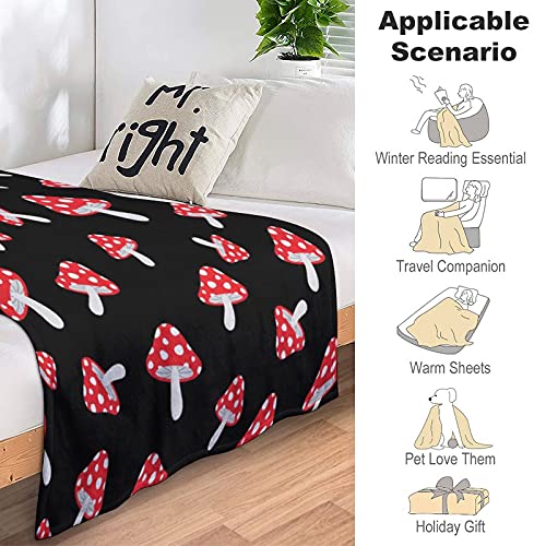 brandsonSale EFOEKY Mushroom Ultra Soft Fleece Blanket for Kids Adults Lightweight Cozy Plush Flannel Blanket for SofaCouchLiving RoomBed Gift All Season Throw Blanket, 40 in x 50 in