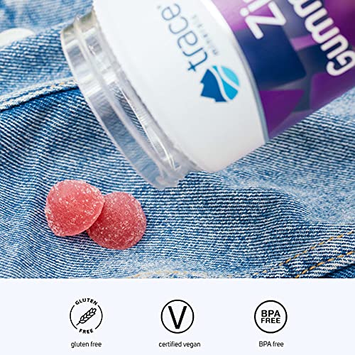 Zinc Gummies by Trace Minerals - Great for Adults & Kids – Vegan, Gluten Free, Non GMO Supplement - Natural Immune Defense Booster with Digestive Health Support - 60 Gummy Chewables