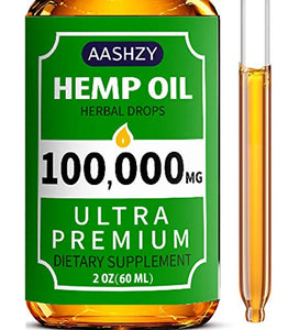 Hemp Seed Oil Drops 100,000 - Mint - Natural Omega 3, 6, 9 Source -2oz