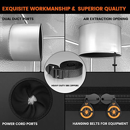 Spider Farmer 2x2 Grow Tent Kit Complete SF-1000D Full Spectrum LED Grow Light Samsung Diodes 24” X 24” X 55” Growing Tent 4 Inch Inline Fan Filter Combo Setup System for Indoor Plants Veg Flower