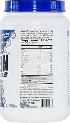 Body Nutrition Trutein Peanut Butter-Marshmallow, 2lb Protein Shakes/Shake, Meal Replacement Drink Mix, Post/Pre Workout Recovery Shake Powder, Breakfast Shake