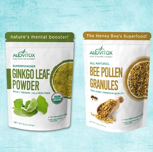 Alovitox Bee Pollen Granules | 100% Pure, Fresh Natural Raw Bee Pollen | Superfood Packed with Antioxidant, Protein, Vitamin & More | Bee Friendly Nutritional Yeast, Gluten Free 16 Oz
