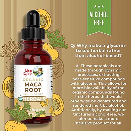 USDA Organic Maca Root by MaryRuth's | Herbal Liquid Drops | Endurance, Mood, Overall Health | Non-GMO, Vegan, Alcohol Free Tincture, | 1 oz, 60 Servings