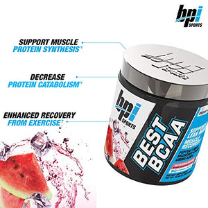 BPI Sports Best BCAA - BCAA Powder - Branched Chain Amino Acids - Muscle Recovery - Muscle Protein Synthesis - Lean Muscle - Improved Performance – Hydration – Watermelon Ice - 30 Servings - 10.58 oz.