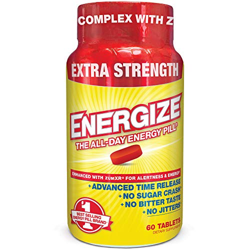 iSatori Energize Extra Strength Caffeine Pills - Fast Acting Long-Lasting Energy Pill - Extended-Release Caffeine - Improved Alertness and Clarity - All Day Energy, No Jitters, No Crash (60 Tablets)