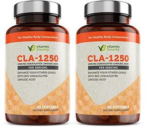 (2 Pack) CLA 1250mg softgels - Conjugated Linoleic Acid, Non Stimulating & Premium Quality - Vitamin Bounty