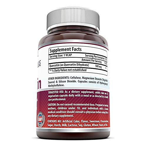 Amazing Formulas - Quercetin 500 Mg * Supports Cardiovascular Health, Helps Improve Anti-Inflammatory & Immune Response, Supports Healthy Ageing and Overall Well-Being * (120 x 2)