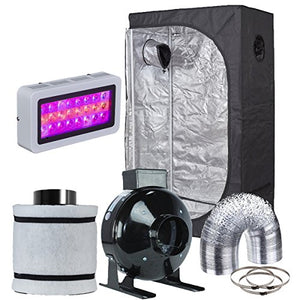 Hydro Plus Mushroom Growing Kit Grow Tent Complete Kit LED 300W Grow Light+36''x20''x63'' Grow Tent+4" Filter Fan Ventilation Combo Hydroponic Indoor Growing System