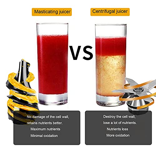 Slow Juicer Machines Vegetable And Fruit Masticating Juicer With Big Wide 80mm Chute, Cold Pressed Juicer Machine Easy To Clean (Color : Red)