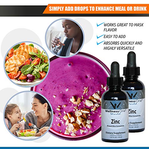 Pure Zinc Liquid Drops - Best Ionic Zinc Supplement (10 Drops = Zinc 15mg per Serving) 50 ml Bottle - Zinc Sulfate immune support | Easy to Swallow and Adjust Serving Size Zinc for Kids, Men and Women