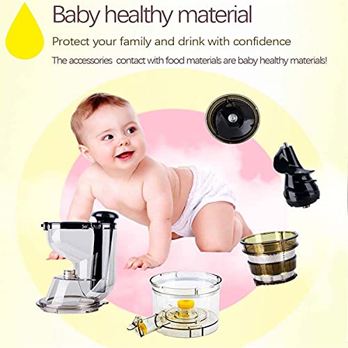 HIZQ Slow Juicer Masticating Juicer Machine, Juicer, Slow Chewing Juicer, Cold-Pressed Juicer Are Easy To Clean, Juicer Has High Yield, High Dry Pulp, Opposite Function