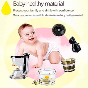 HIZQ Slow Juicer Masticating Juicer Machine, Juicer, Slow Chewing Juicer, Cold-Pressed Juicer Are Easy To Clean, Juicer Has High Yield, High Dry Pulp, Opposite Function