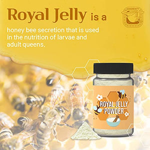 Adderenity Royal Jelly Powder 4oz 3X Concentrate Rich in Vitamins, Minerals, 100% Natural Freeze Dried with Milk & Salad