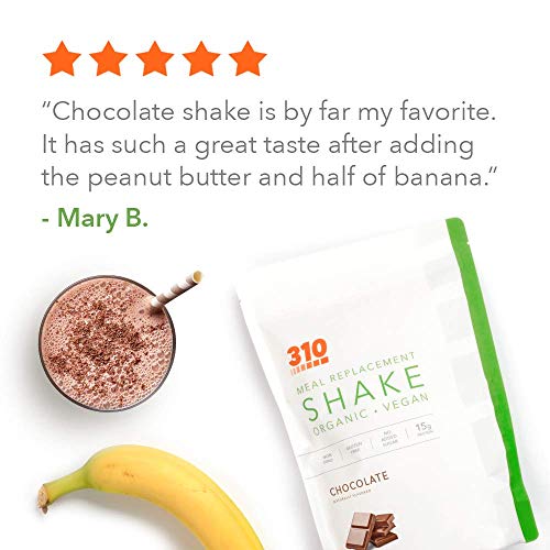 Vegan Organic Plant Protein Powder and Meal Replacement Shake - By 310 Nutrition - Gluten, Dairy and Soy Free - 0g of Sugar | Keto and Paleo Friendly… (Chocolate, 28 Servings)