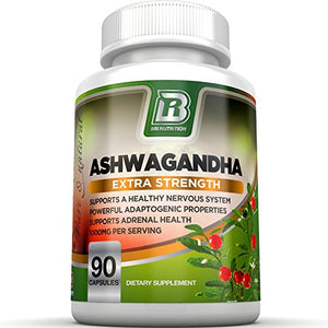 BRI Nutrition Ashwagandha - Supports Healthy Mood, Energy Levels & Calm State of Mind - 1400mg Per Service (90 Count)