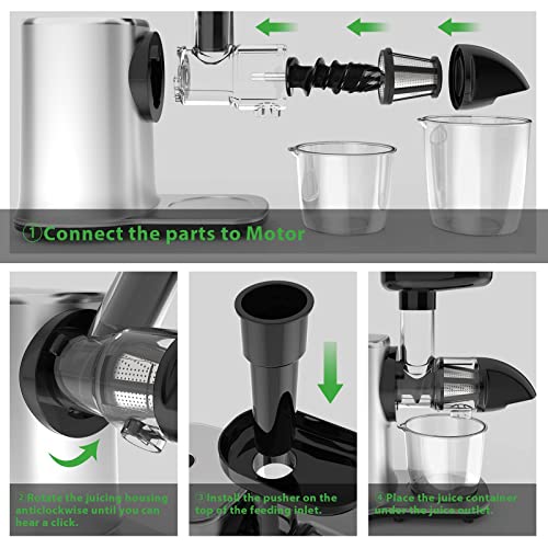 Vpcok Direct Extractor de Jugos, Celery Juicer Machines Vegetable and Fruit,Cold Press Juicer for Celery/Vegetable/Wheat, Masticating juicers, Slow Juicer Machine, Juice Extractor with Cleaning Brush