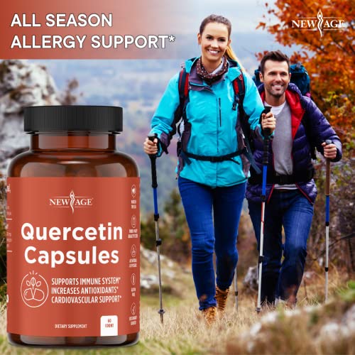 Quercetin 1000mg by NEW AGE – Quercetin Vegetarian Capsules Bioflavonoids Supports Immune Health & Cardiovascular Health, Respiratory Health, Seasonal Allergy Relief 120 Count