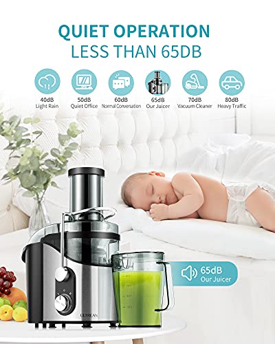 Ultrean Centrifugal Juicer, Juicer Machine with Extra-wide 3" Feed Chute, 2 Speed Juicer Extractor for Fruits & Vegetables, Citrus Juicer Easy to Clean, Electric Juicer with Big Mouth BPA Free, 800W