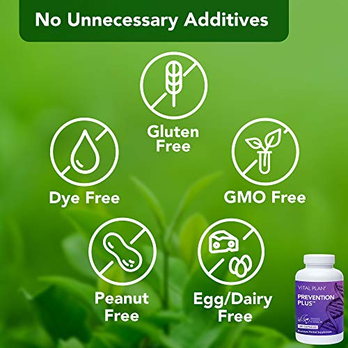 Vital Plan Prevention Plus Daily Multivitamin by Dr. Bill Rawls - Herbal Antioxidant & Multimineral for Women & Men - Vitamins A B D C E, Biotin & Zinc