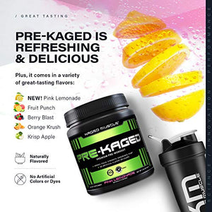 Pre Workout Powder; KAGED MUSCLE Preworkout for Men & Pre Workout Women, Delivers Intense Workout Energy, Focus & Pumps; One of The Highest Rated Pre-Workout Supplements, Grape, Natural Flavors