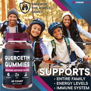 Quercetin + Zinc + Vitamin C 1000mg Gummies Supplements with Elderberry, Flavonoid Vitamin for Kids Adults Immunity, Immune Support Gummy Booster Vegan (2 Pack)