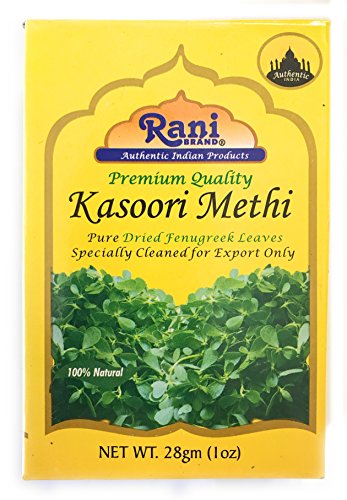 Rani Fenugreek Leaves Dried (Kasoori Methi) 1oz (28g) ~ All Natural | Vegan | Gluten Friendly | NON-GMO | Indian Origin