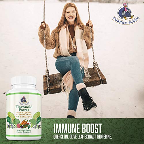 Turkey Sleep - Premium Quercetin & Olive Leaf Extract with BioPerine Supplement - Immune Boosting Support - Natural Allergy Relief - Anti-Oxidant