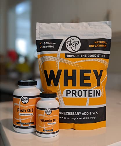 TGS 100% Whey Protein Powder Unflavored, Unsweetened, Keto Friendly - 2lb - All Natural, Low Carb, Low Calorie, No Soy, Made in USA