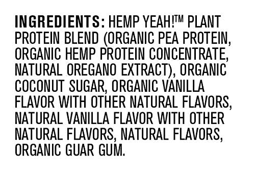 Manitoba Harvest Hemp Yeah! Organic Plant-Based Protein Powder, Vanilla, 16oz; with 20g of Complete Plant Protein (Hemp + Pea), 4g of Fiber & 1.9g Omegas 3&6 Per Serving Per Serving, Non-GMO, Vegan