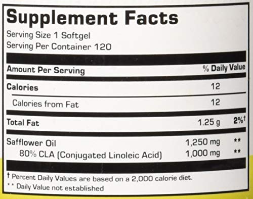 Vita Essentials Cla 1250 Mg Soft Gels, 120 Count