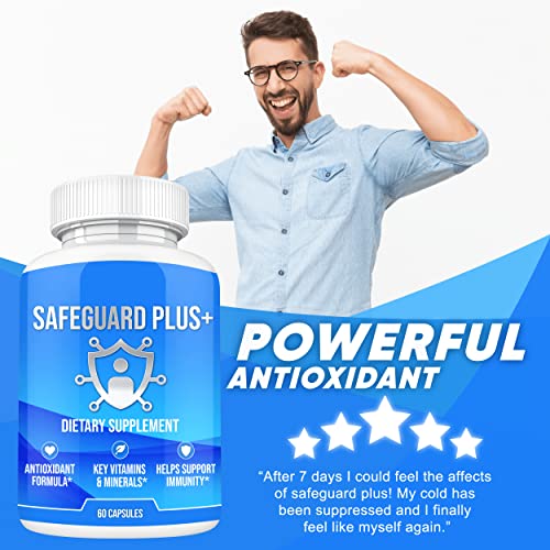 Safeguard Plus | [10X Strength] Immunity Booster Formula | Helps Improve Health w/ Immunity Support, Healthy Body | with Maitake Mushroom, Vitamin C, Wheat Grass, & Antioxidants | 60 Capsules