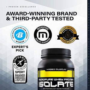 Whey Protein Powder, Kaged Muscle 100% Whey Protein Isolate Powder for Post Workout Recovery & Muscle-Building, Whey Isolate Protein Powder, Amazing Taste, Made with Natural Flavors, S'Mores, 3lbs