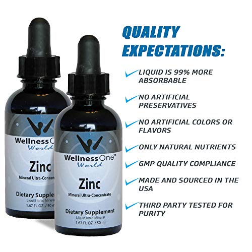 Pure Zinc Liquid Drops - Best Ionic Zinc Supplement (10 Drops = Zinc 15mg per Serving) 50 ml Bottle - Zinc Sulfate immune support | Easy to Swallow and Adjust Serving Size Zinc for Kids, Men and Women