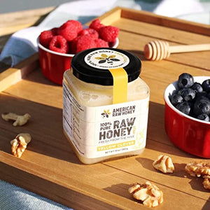 American Raw Honey - Raw Sweet Yellow Clover Honey from Utah, 100% Pure Organic Honey, Fresh from the Hive - Superfood, Gluten Free, Unpasteurized, No Preservatives or Additives (10 oz. / 285g)