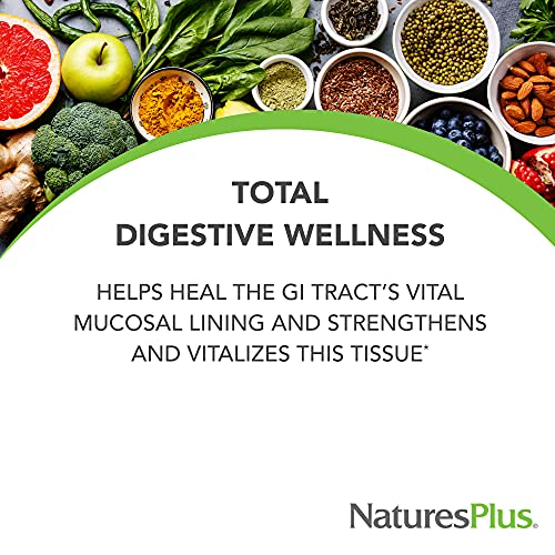 NaturesPlus GI Natural Total Digestive Wellness - 90 Vegetarian Tablets, Bilayer - Natural Gut Health Supplement - Probiotics, Prebiotics, Enzymes - Gluten-Free - 30 Servings