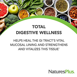 NaturesPlus GI Natural Total Digestive Wellness - 90 Vegetarian Tablets, Bilayer - Natural Gut Health Supplement - Probiotics, Prebiotics, Enzymes - Gluten-Free - 30 Servings