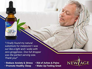 5000mg Hemp Oil Extract for Pain, Anxiety & Stress Relief - 5000mg of Pure Hemp Extract - Grown & Made in USA - 100% Natural Hemp Drops - Helps with Sleep, Skin & Hair.